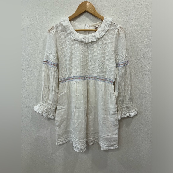 LoveShackFancy BNWT Jullian Mini Dress in White Broderie Anglaise- Size US 4 - Picture 9 of 16